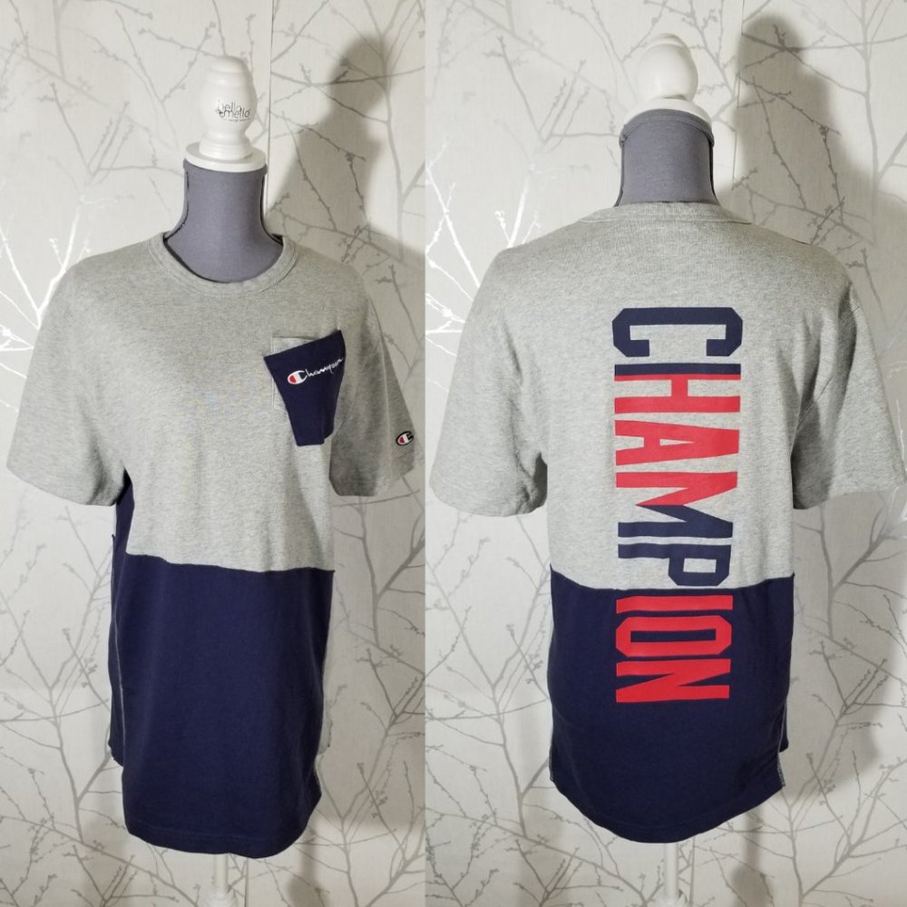 Champion Colorblock Reverse Weave Spellout T-Shirt - image 1